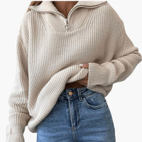 Arden | Comfortable and Ribbed Half-Zip Knit Jumper