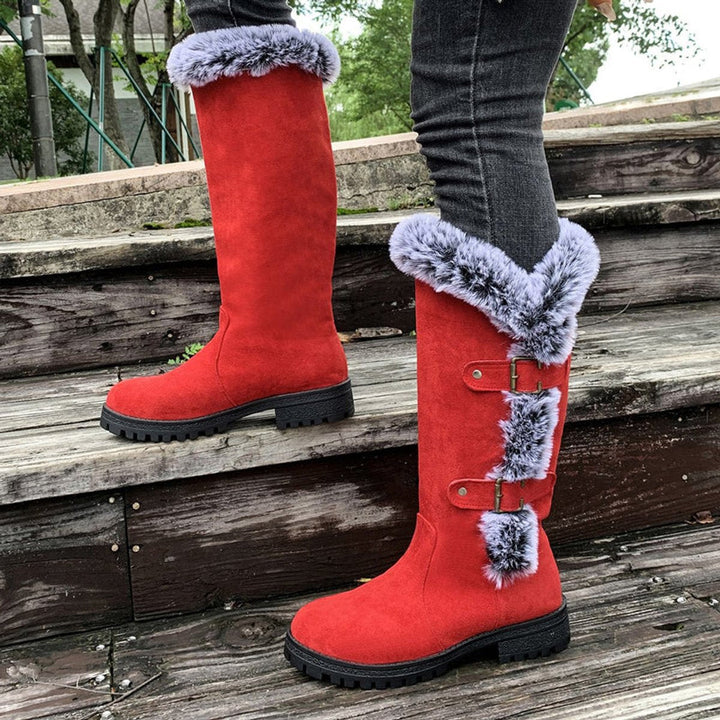 Chloe | Bottes chaudes et tendance bordées de fourrure, hauteur genou