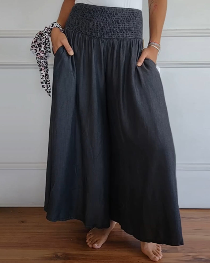 Grace | Pantaloni premium e confortevoli in cotone a gamba larga