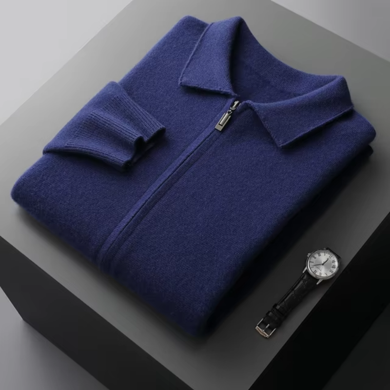 Ethan | Anspruchsvoller und stilvoller Strick-Cardigan mit durchgehendem Reißverschluss