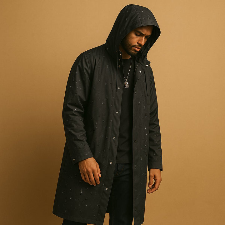 Noah | Giacca lunga impermeabile elegante e lussuosa, resistente alle intemperie