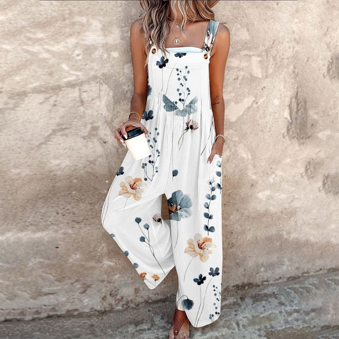Nora | Floral Print Jumpsuit – Wide Leg Style for Women