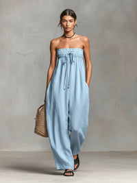Layla | Breezy And Elegant Strapless Wide-Leg Jumpsuit