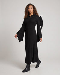 Nora | Hooded Flowing-Sleeve Full-Length Halloween Witch Dress