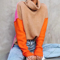 Sophie | Pull à col roulé color block, douillet et élégant