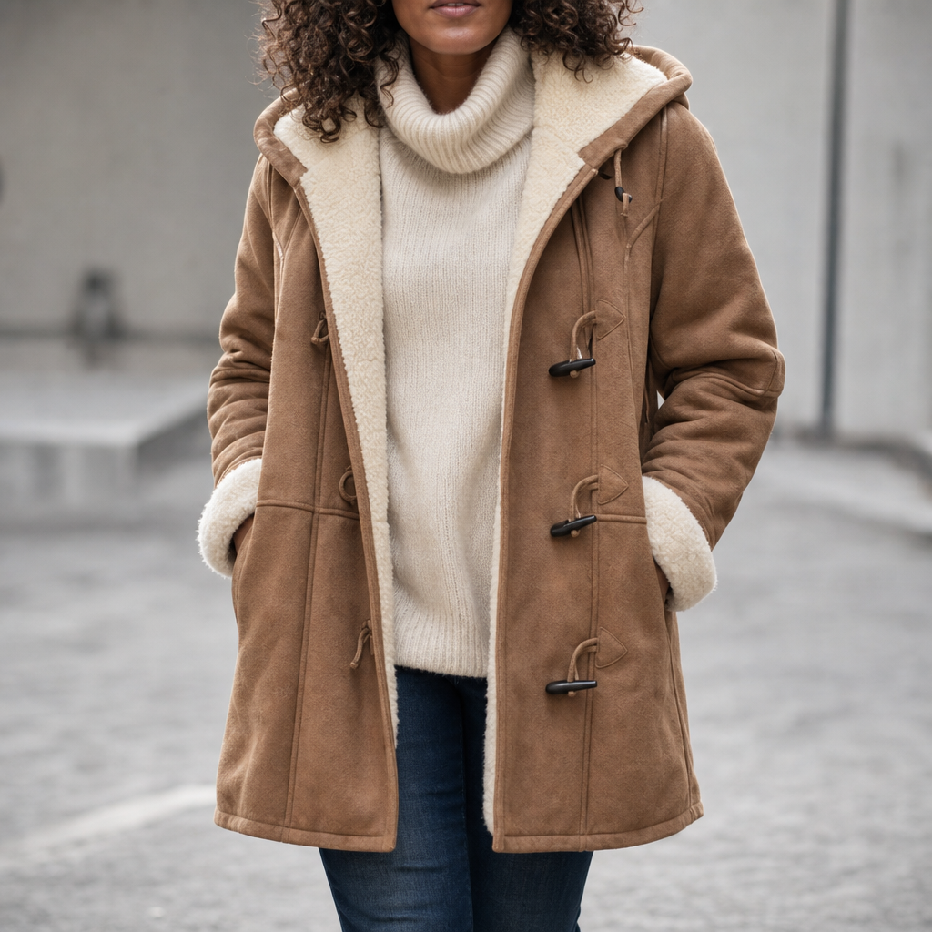 Wintlace | Hooded Duffle Coat – Warm Fleece-Lined Style for Women