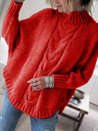 Beatrice | Textured High-Neck Knit Sweater for Effortless Warmth