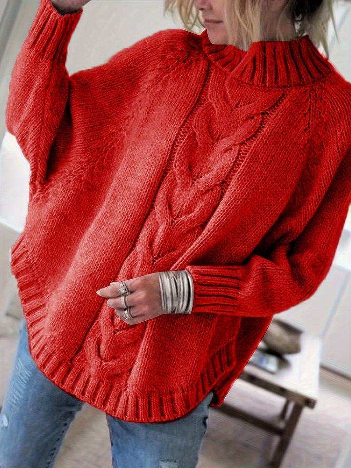 Corinna | Cable-Knit Sweater – Cozy High-Neck Style for Women