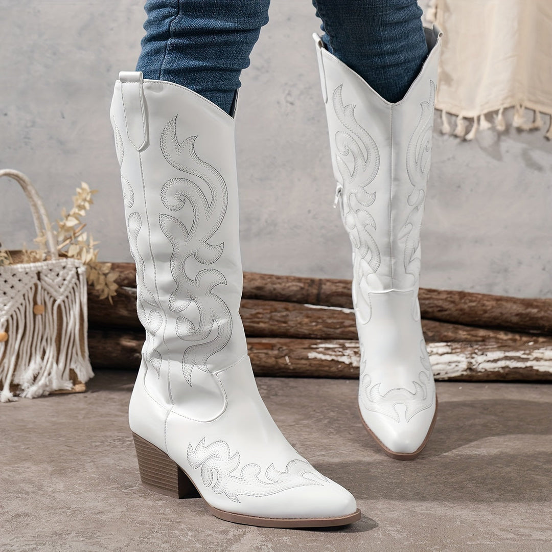 Stella | Stivali da cowboy eleganti e senza tempo per polpacci larghi