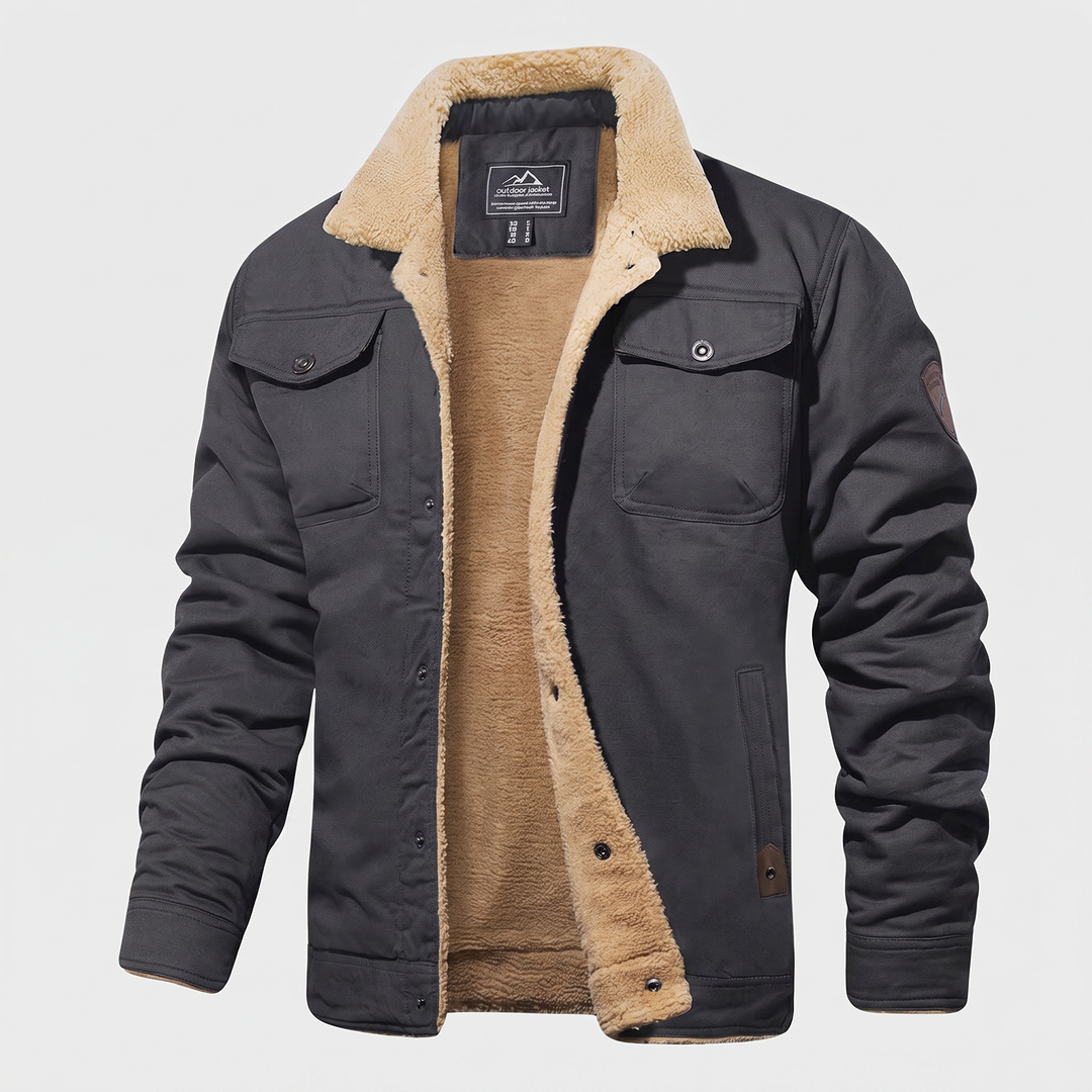 Caden | Fleece Bomber Jacket for Men – Cozy Rugged Design