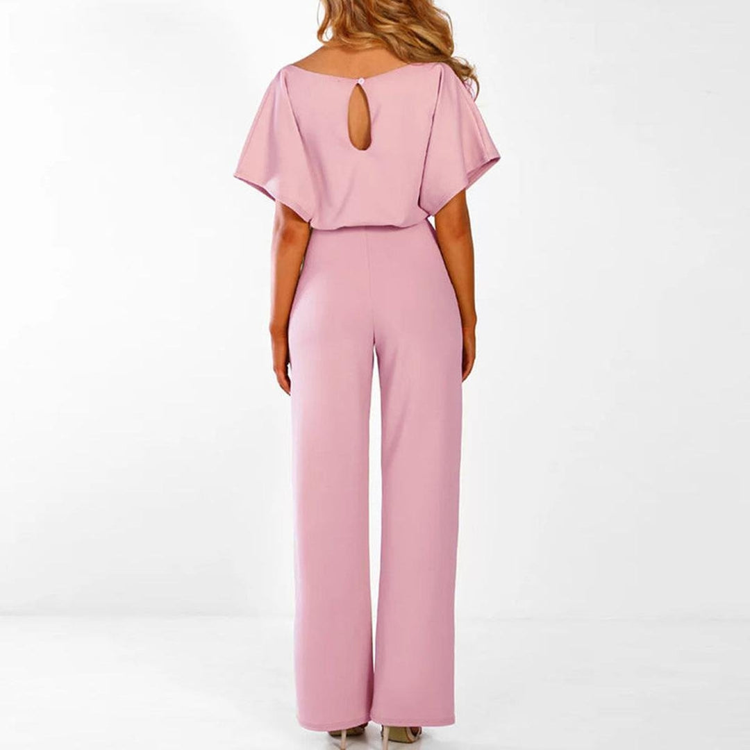 Viola | Casual Short Sleeve Jumpsuit with Belt for Women