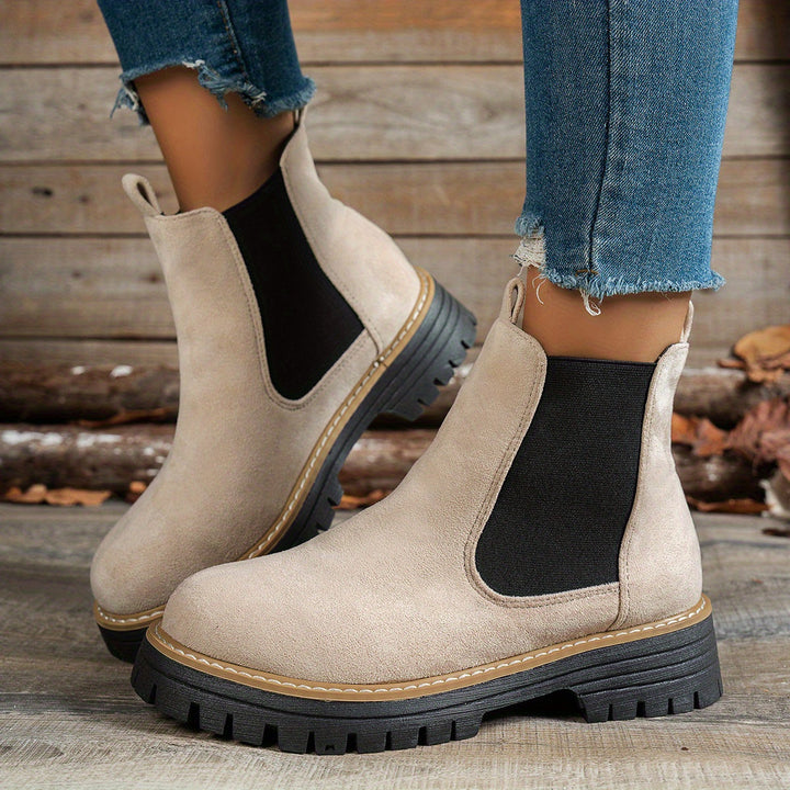 Nora | Bottines Chelsea modernes à plateforme et semelle épaisse