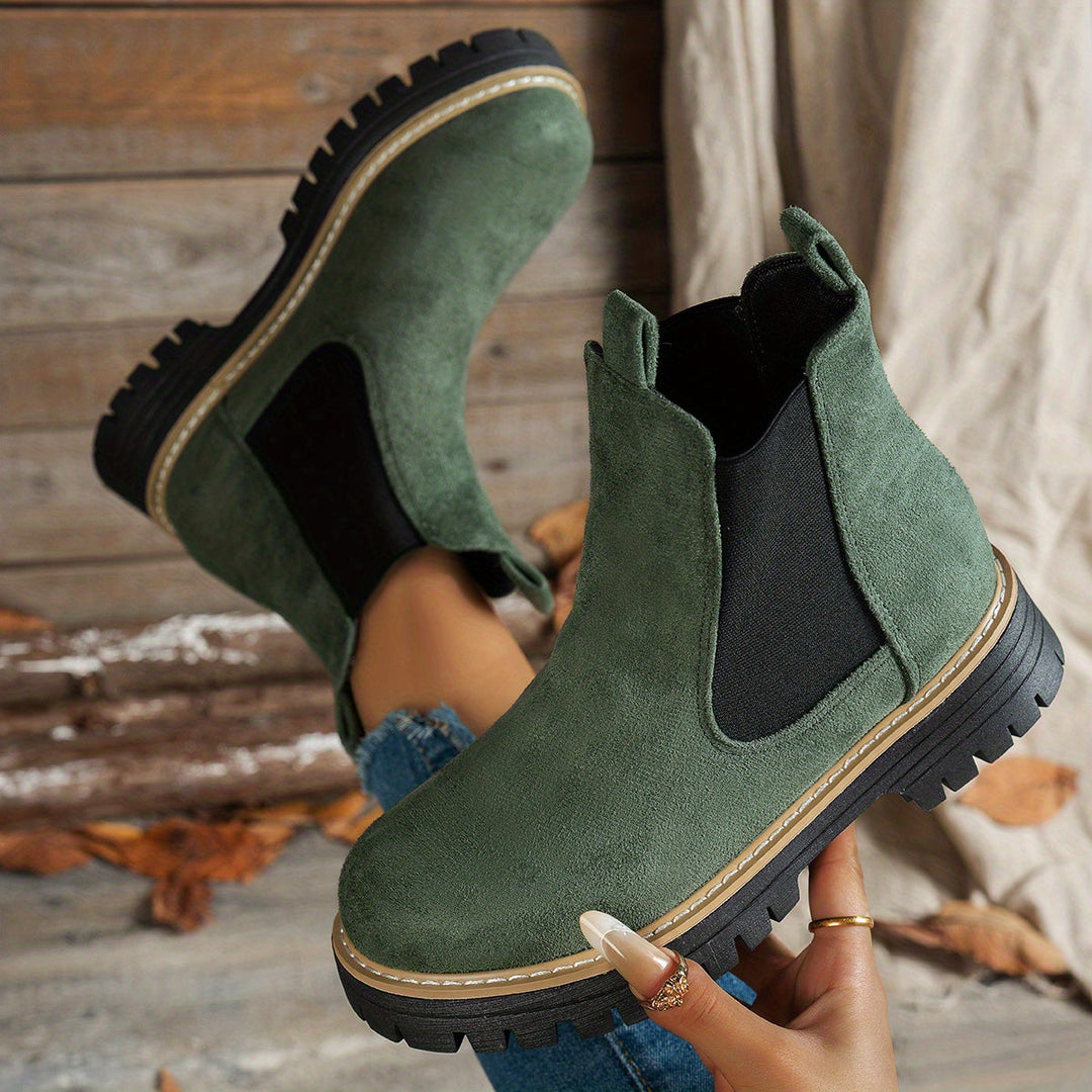 Nora | Bottines Chelsea modernes à plateforme et semelle épaisse