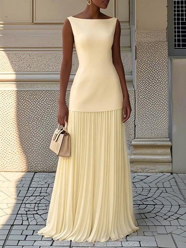 Eliza | Pleated Maxi Dress – Graceful Elegant Style for Women