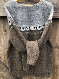 Harper | Cozy and Comfortable Sheep Jacquard Chunky Knit Sweater