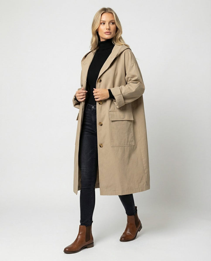Zara | Giacca lunga classica ed elegante, resistente alle intemperie