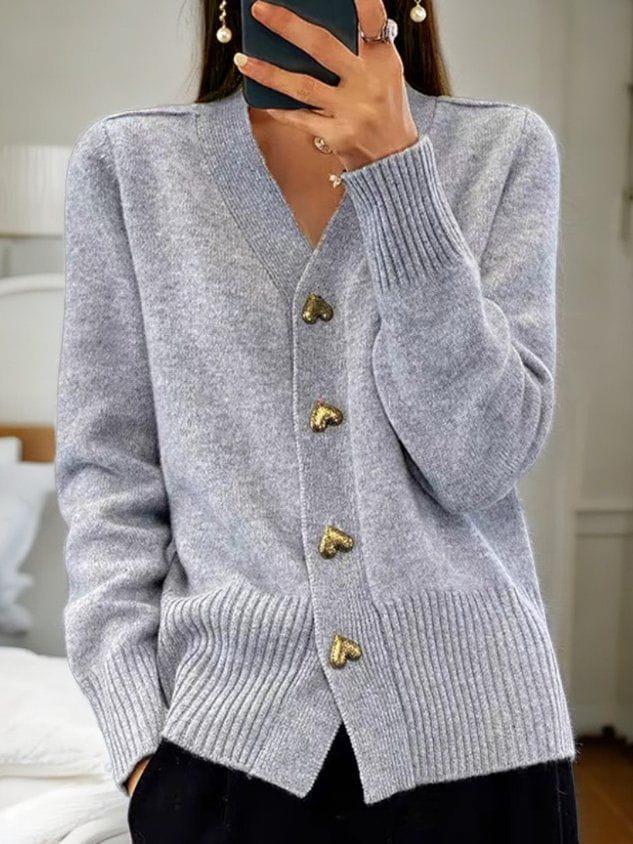 Sophia | Eleganter und kuscheliger Strick-Cardigan mit Herzknöpfen