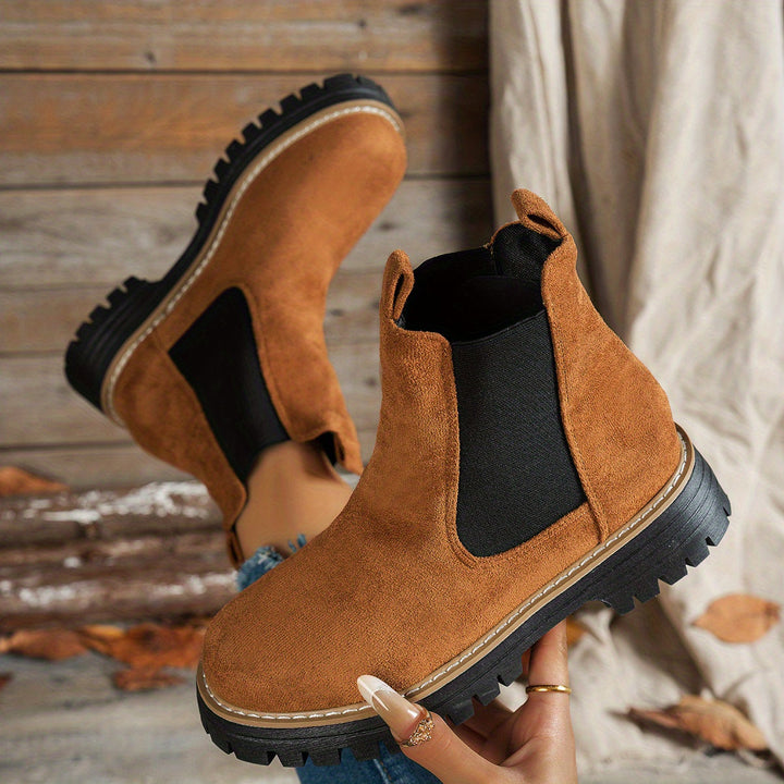 Nora | Bottines Chelsea modernes à plateforme et semelle épaisse