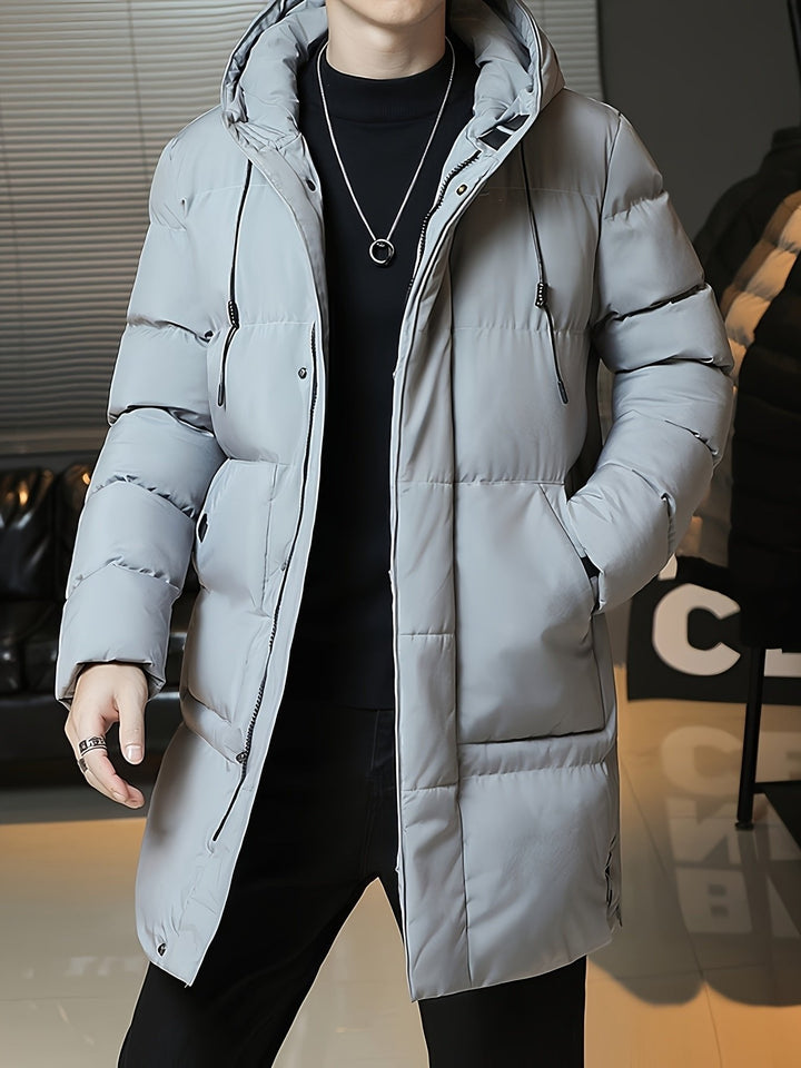 Donovan | Longline Puffer Coat – Stylish Hooded Design for Men