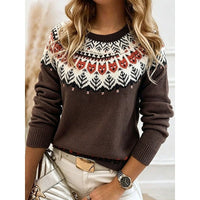 Josephine | Patterned Knit Sweater with Classic Ribbed Finishing
