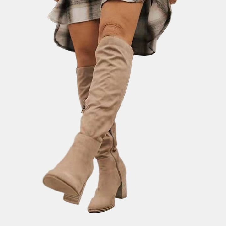 Sophie | Bottes modernes et confortables à talon bloc extensible, hauteur genou