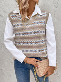 Sara | Elegante ethnische Jacquard-Strickweste zum Layern