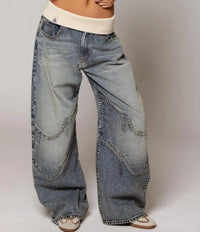 Victoria | Relaxed and Vintage Wash Ultra-Baggy Jeans