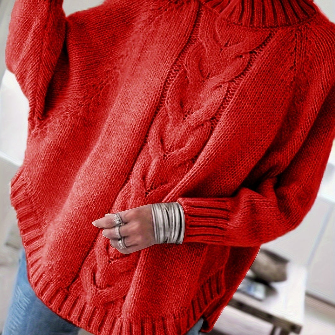 Corinna | Cable-Knit Sweater – Cozy High-Neck Style for Women