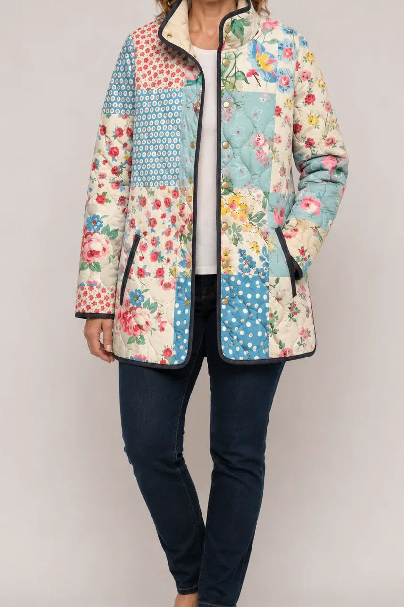 Wearbella | Floral Print Quilted Puffer Jacket