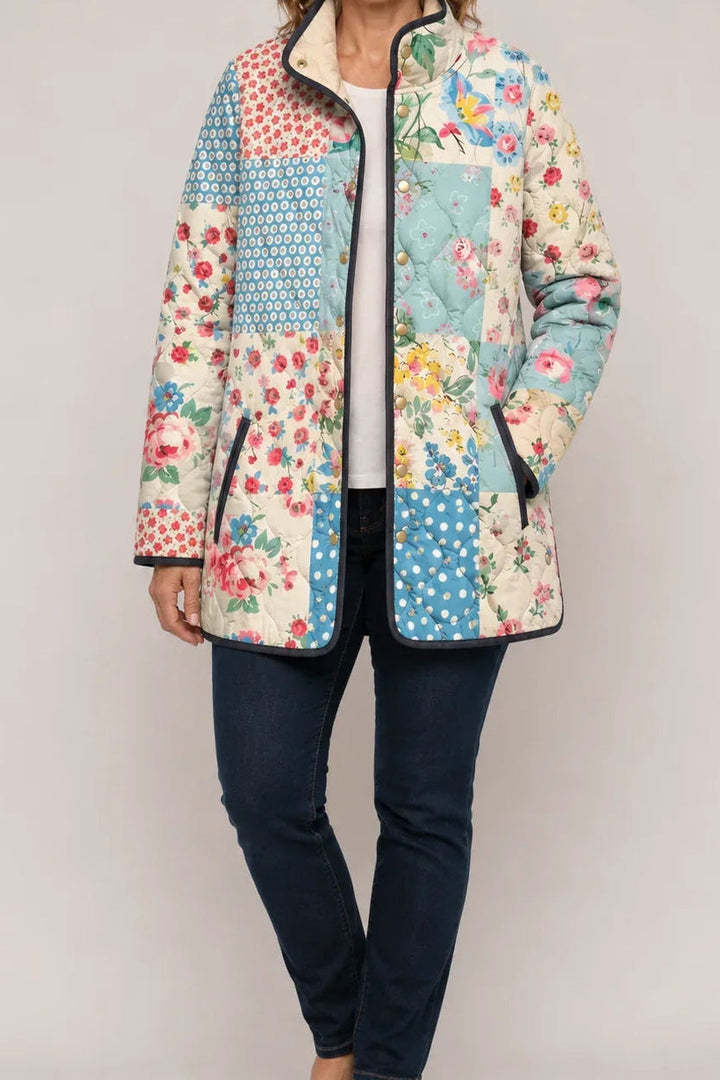 Wearbella | Floral Print Quilted Puffer Jacket