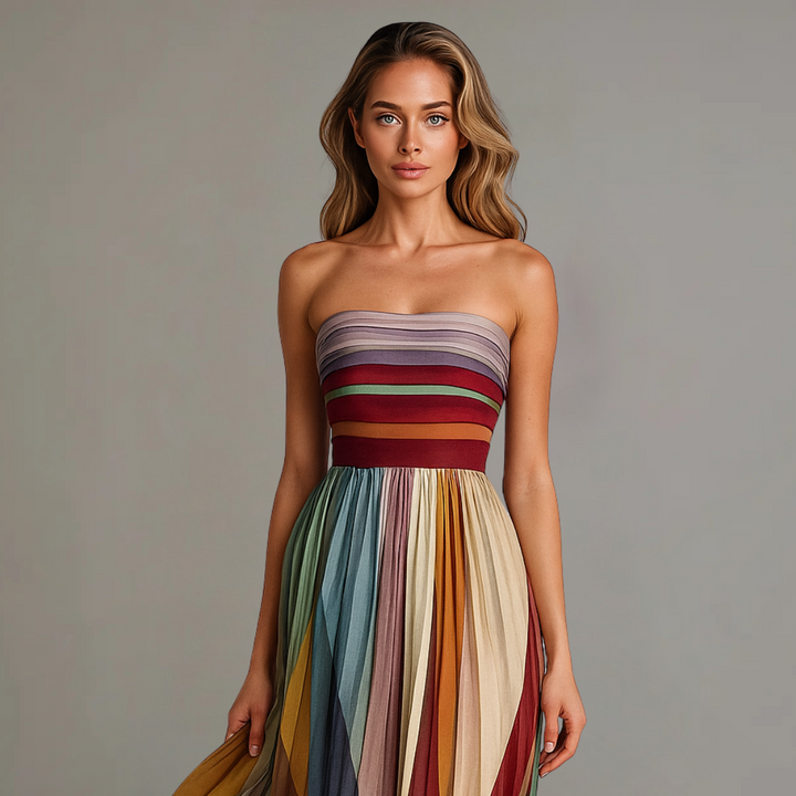 Judith | Pleated Maxi Dress for Summer Wedding Guests