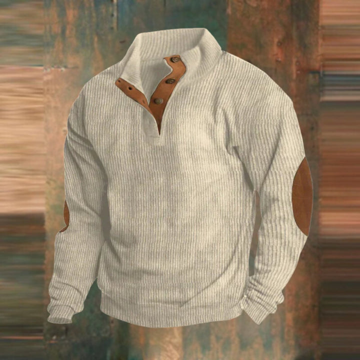 Maverick | Retro Ribbed Pullover with Button Collar