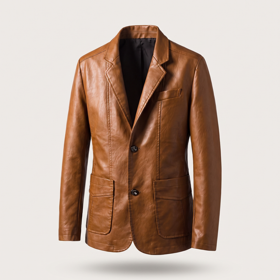 Alessandro | Leather Blazer – Classic Tailored Style for Men