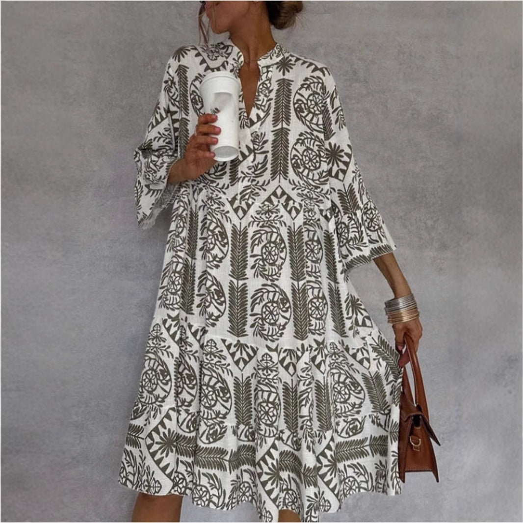 Claire | Elegantes und mühelos stilvolles Tunikakleid mit Blumenprint