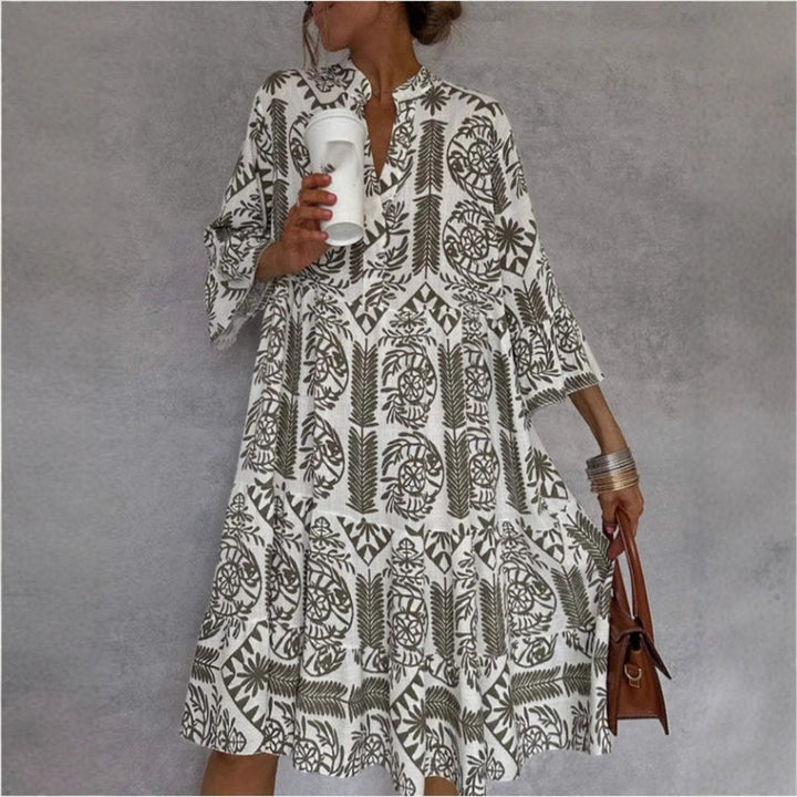 Claire | Elegantes und mühelos stilvolles Tunikakleid mit Blumenprint