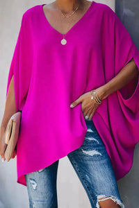 Camille | Top tunica oversize con maniche a pipistrello e scollo a V