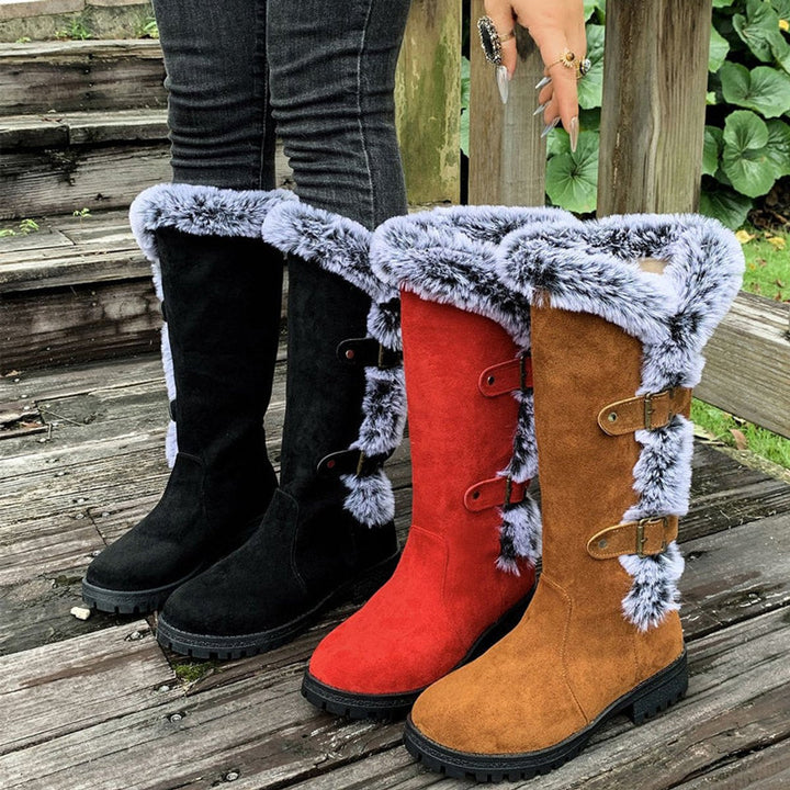 Chloe | Bottes chaudes et tendance bordées de fourrure, hauteur genou
