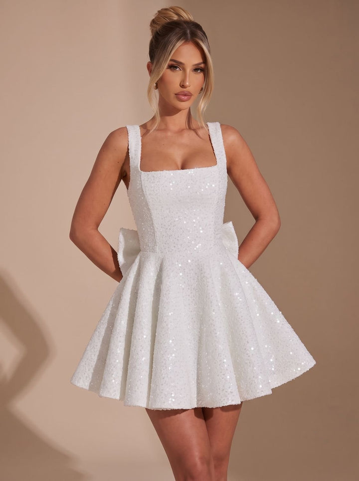 Victoria | Sequin Fit-and-Flare Christmas Party Dress – Bold Style for Women
