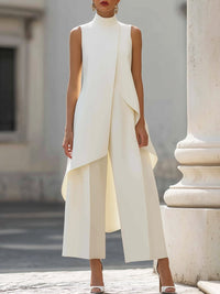 Serena | Sophisticated Asymmetrical High-Neck Two-Piece Set