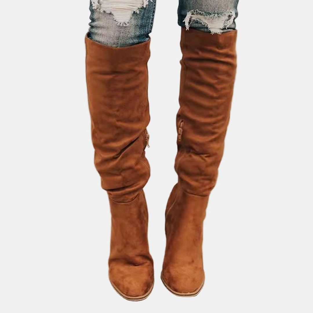 Sophie | Bottes modernes et confortables à talon bloc extensible, hauteur genou