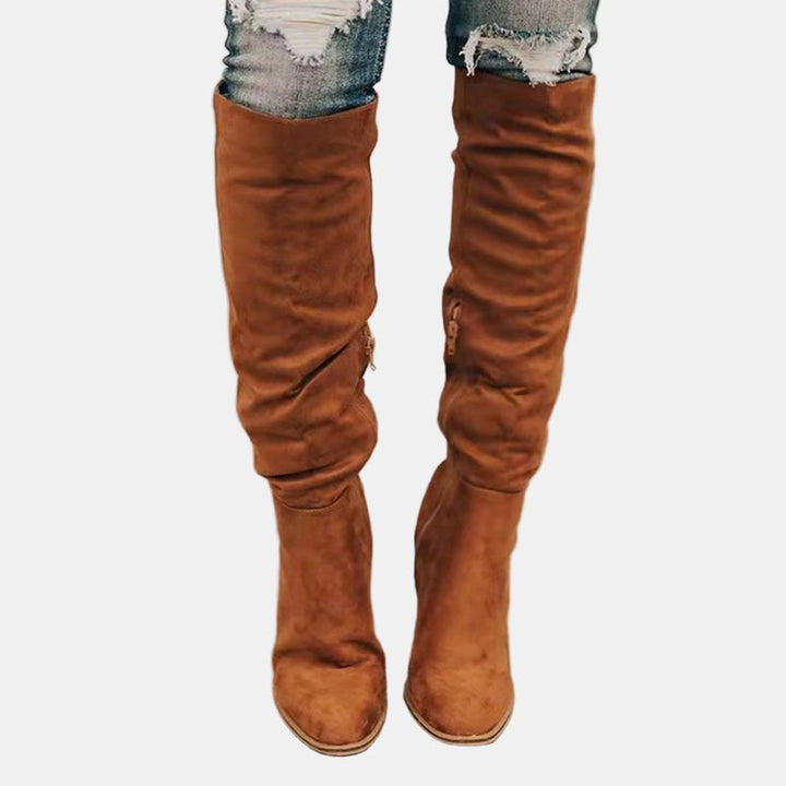 Sophie | Bottes modernes et confortables à talon bloc extensible, hauteur genou