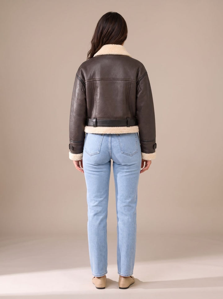 Marlene | Aviator Jacket – Short Teddy Style for Women