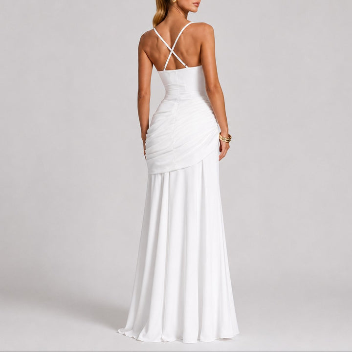 Sophia | Robe longue élégante et sophistiquée pour mariage d’automne