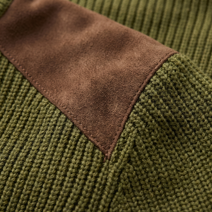 Davenport | Knitted Blazer with Unique Suede Accents for Men