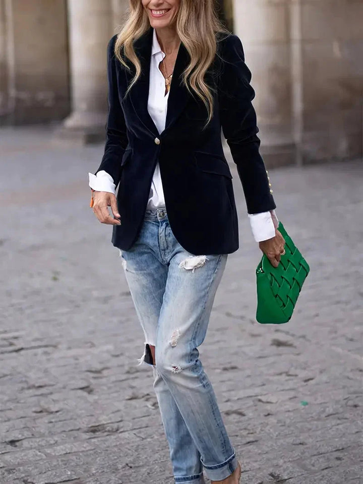Isabelle | Blazer en velours luxueux et intemporel