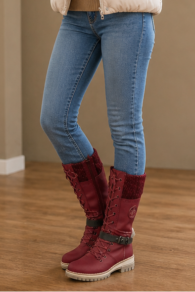 Snowbella | Knee-High Winter Boots – Side-Zip Design for Women