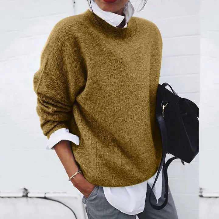 Elena | Luxury Cashmere Blend Crew-Neck Sweater