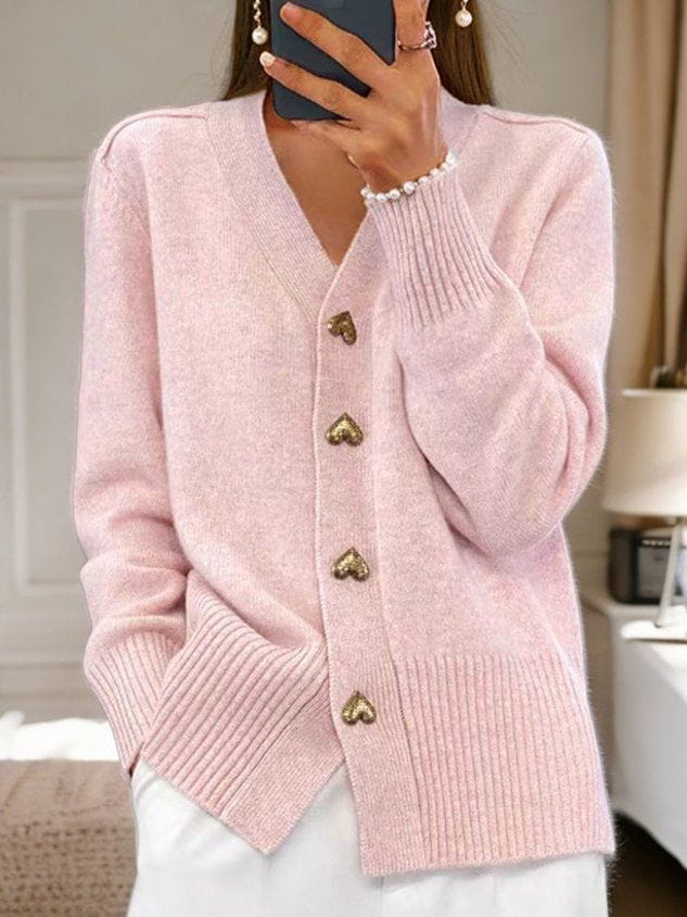 Sophia | Eleganter und kuscheliger Strick-Cardigan mit Herzknöpfen