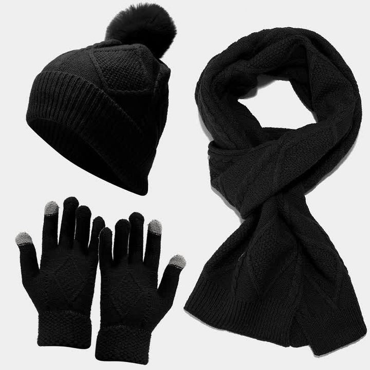 Drune | Knitted Accessory Set – Stylish Hat, Scarf, and Gloves