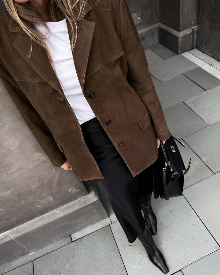 Victoria | Blazer lussuoso e morbido in camoscio